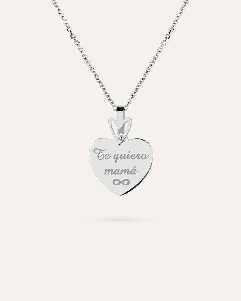 COLLAR PERSONALIZADO CORAZÓN 15MM EN PLATA