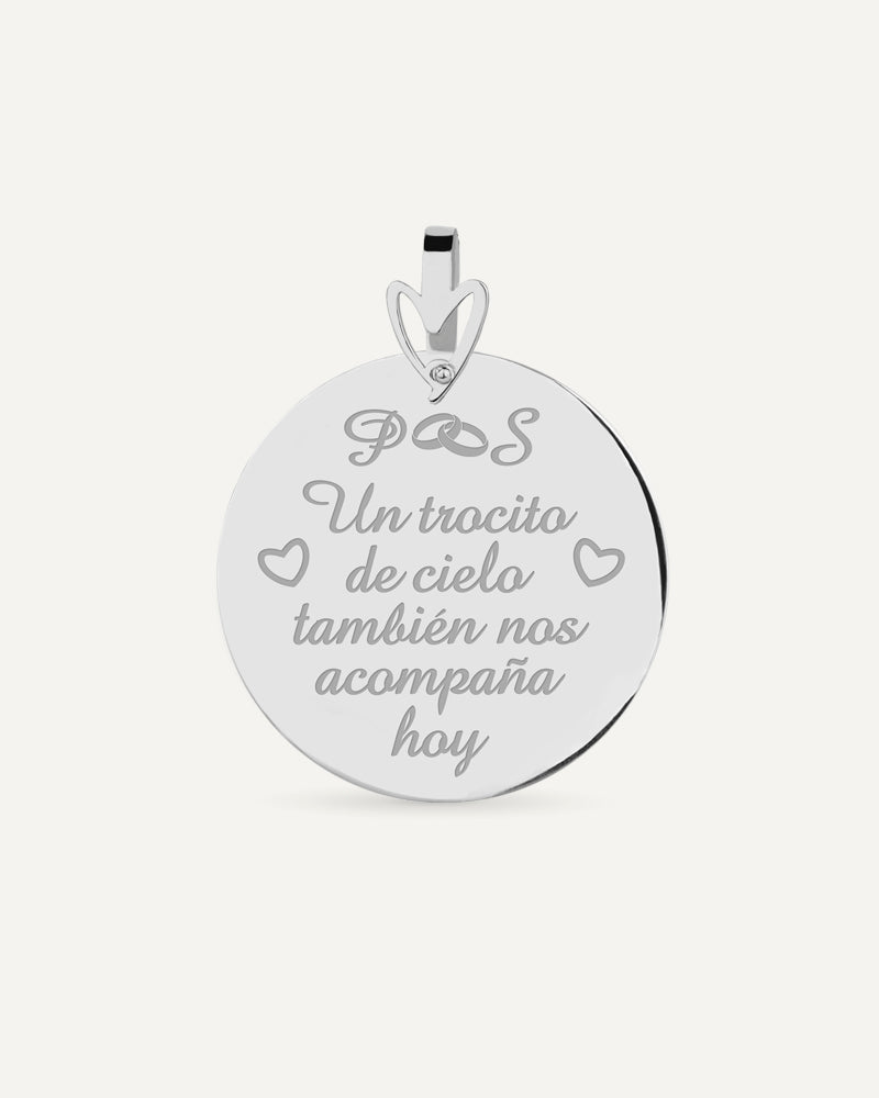COLGANTE RAMO NOVIA PERSONALIZADO 30MM EN PLATA