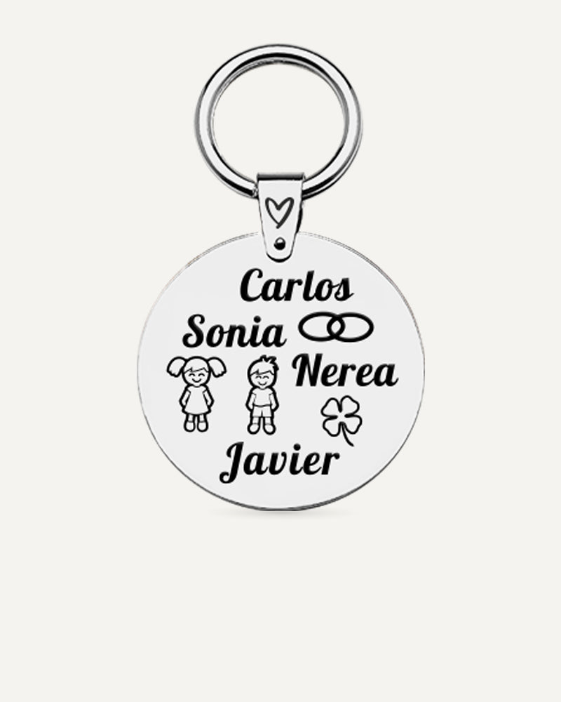 LLAVERO PERSONALIZADO 30MM EN PLATA ESMALTADA