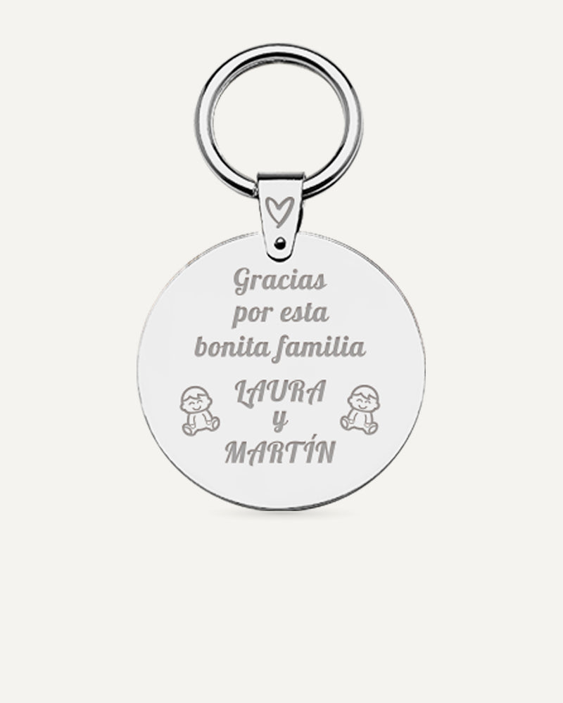 LLAVERO PERSONALIZADO 30MM EN PLATA
