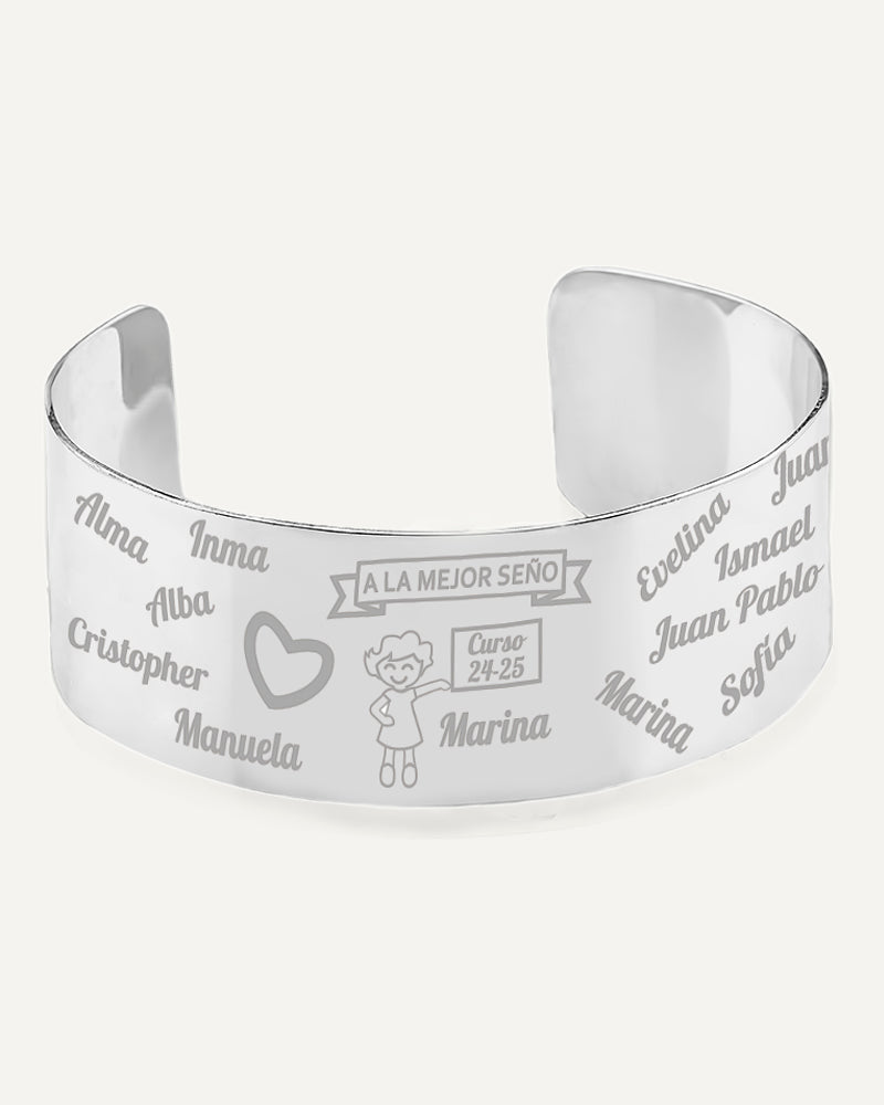 PULSERA PERSONALIZADA 25MM EN PLATA